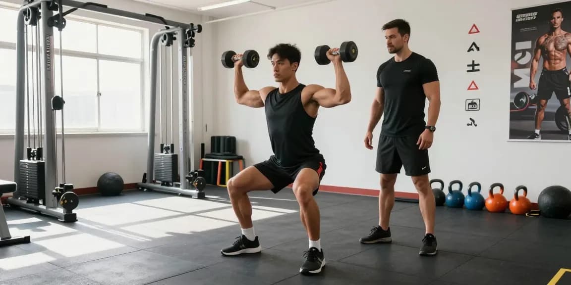 Kraftsportler trainiert mit Gewichten im Fitnessstudio von Steroidshop