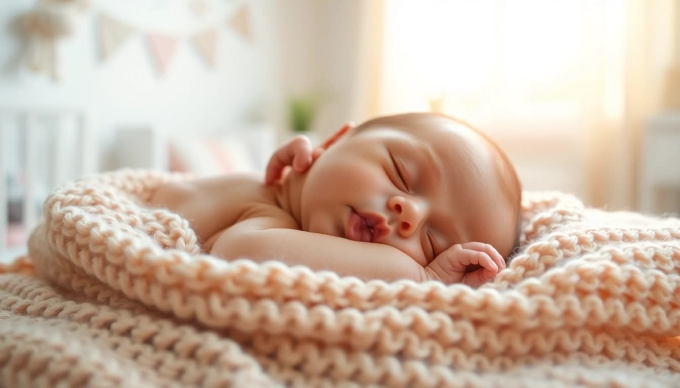 Neugeborenes Babyshooting auf einer weichen Decke in einem warmen, einladenden Ambiente.