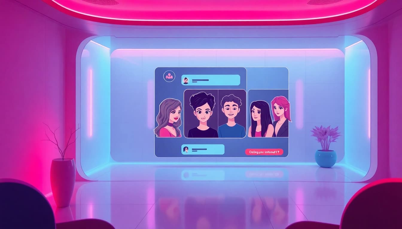 Exciting user experience showcasing engaging porn AI chat with animated characters.