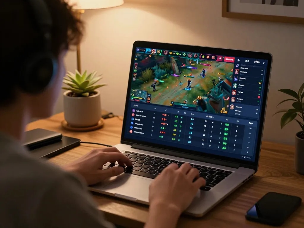 Engaging esports betting action on mk8th, showcasing live match stats and strategic gameplay.