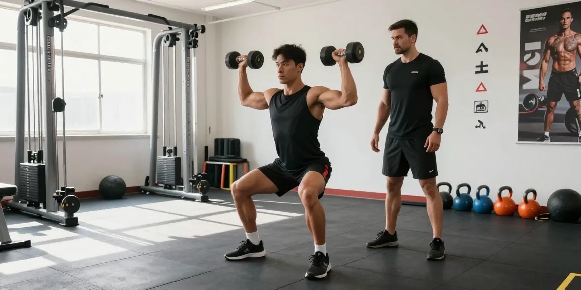 Kraftsportler trainiert mit Gewichten im Fitnessstudio von Steroidshop