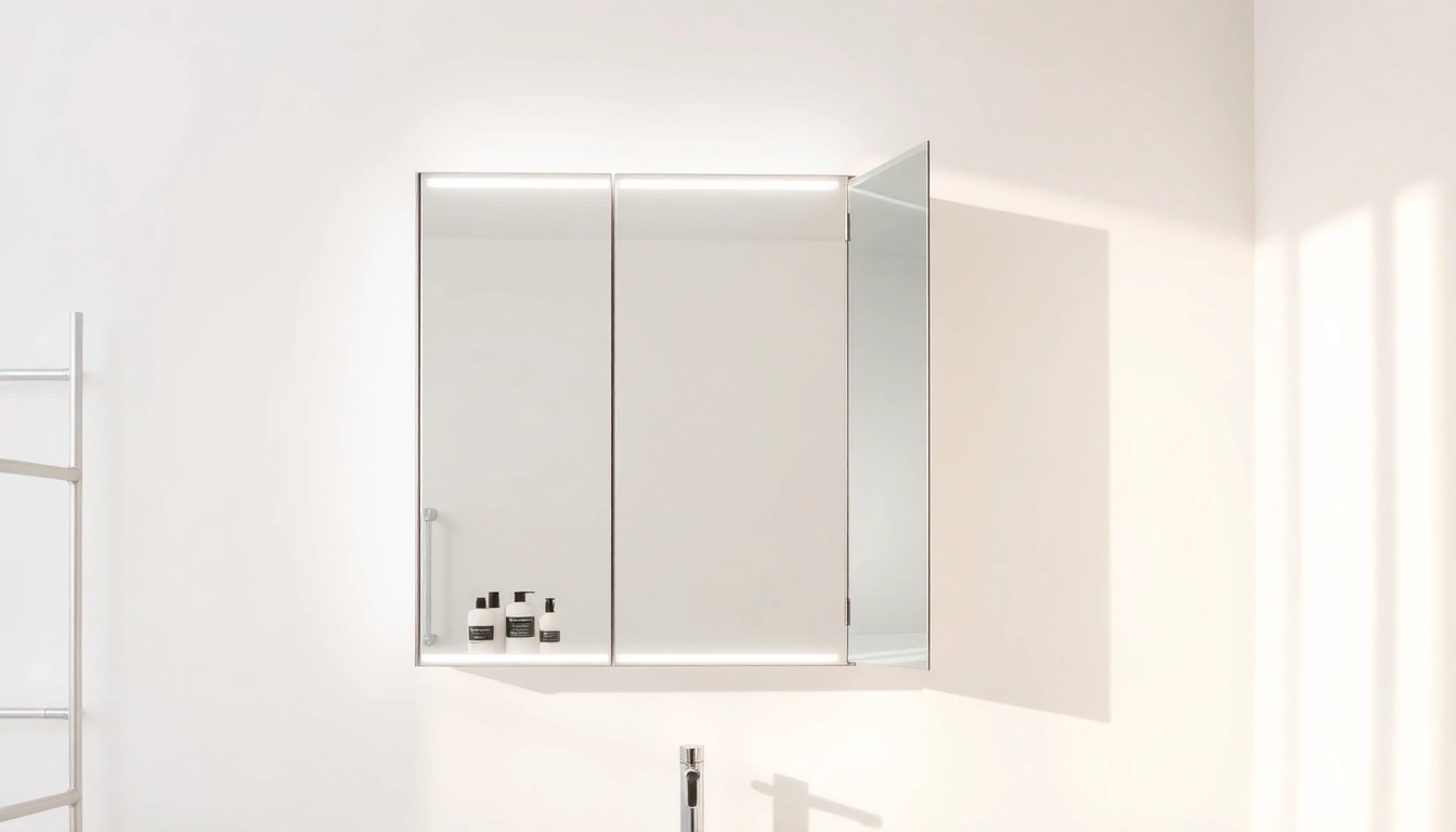 Beeindruckender sonni Spiegelschrank mit LED-Beleuchtung, ideal für moderne Badezimmer.