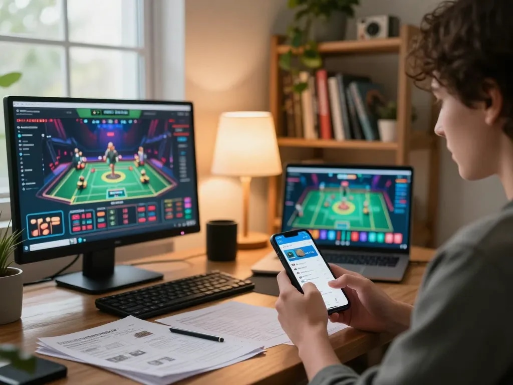 Player accessing the GO88 app on smartphone, showcasing online gaming excitement and strategy.