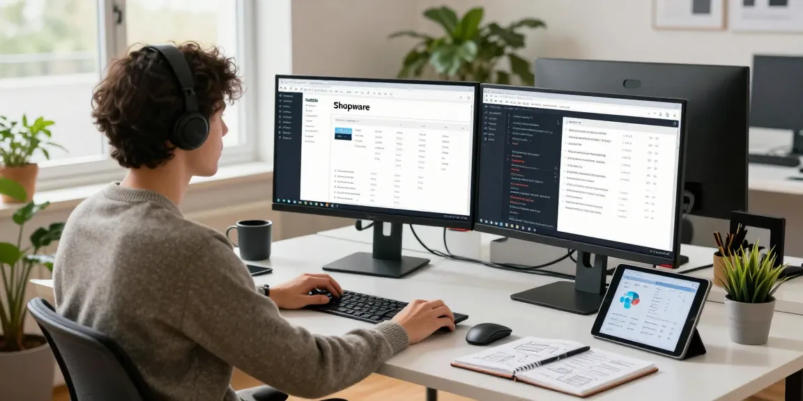 Shopware-Freelancer entwickelt E-Commerce-Lösungen in einem modernen Arbeitsplatz