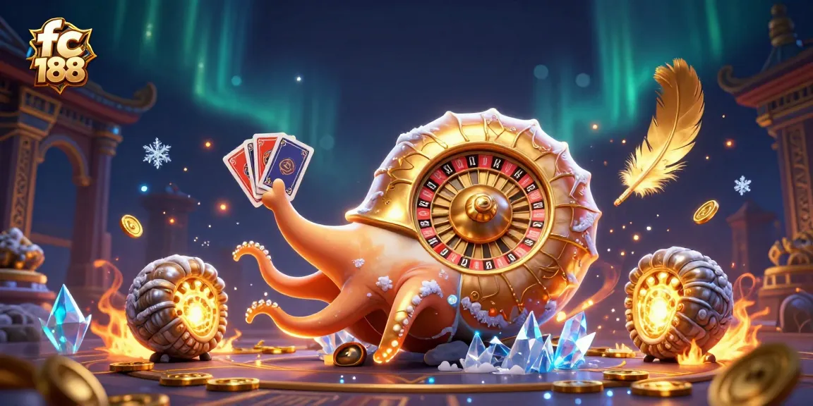 Engage in thrilling games at fc 188 with a vibrant digital casino atmosphere featuring unique characters and elements.