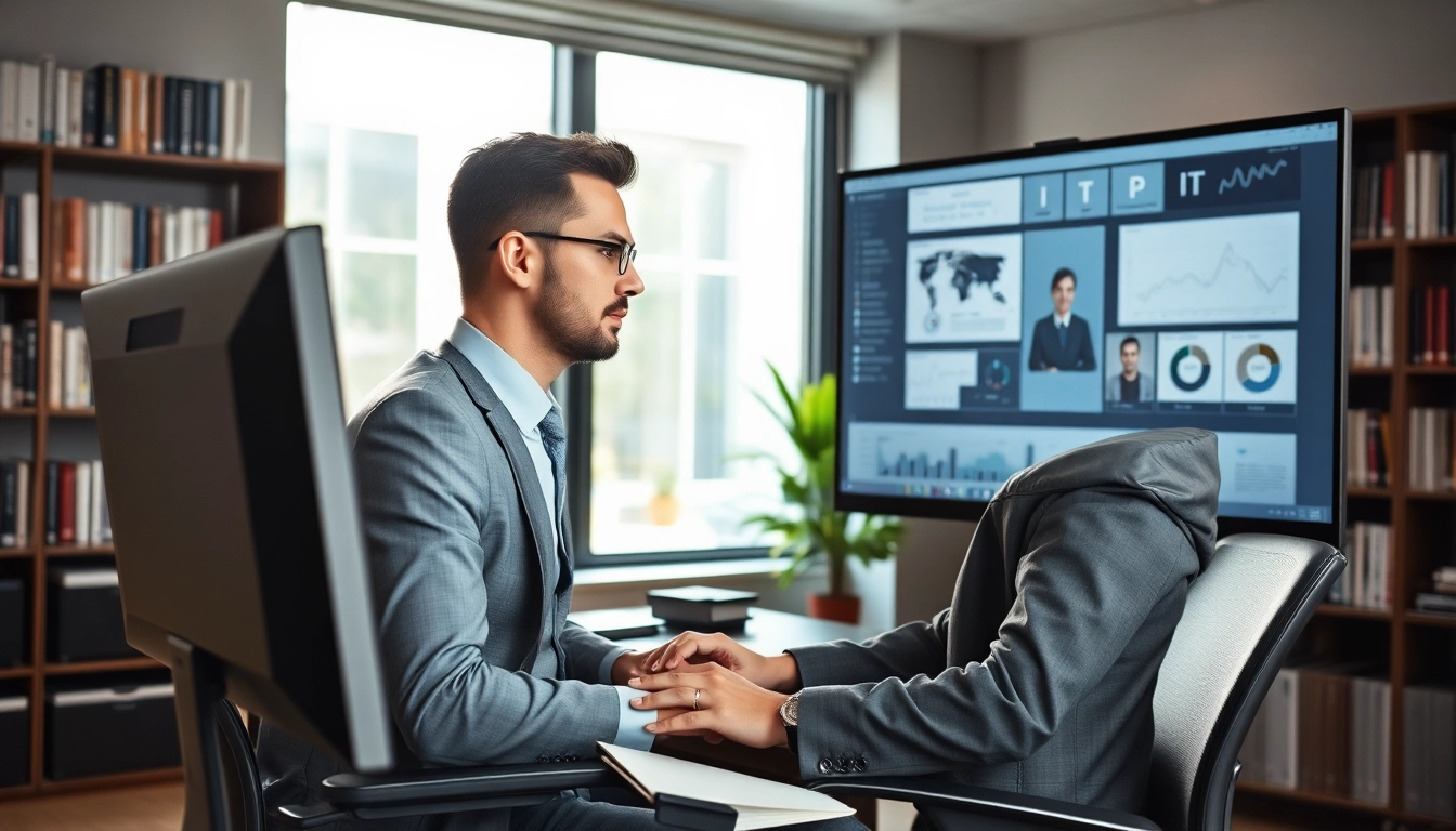 Professioneller Headhunter IT führt ein Gespräch in einem modernen Büro.