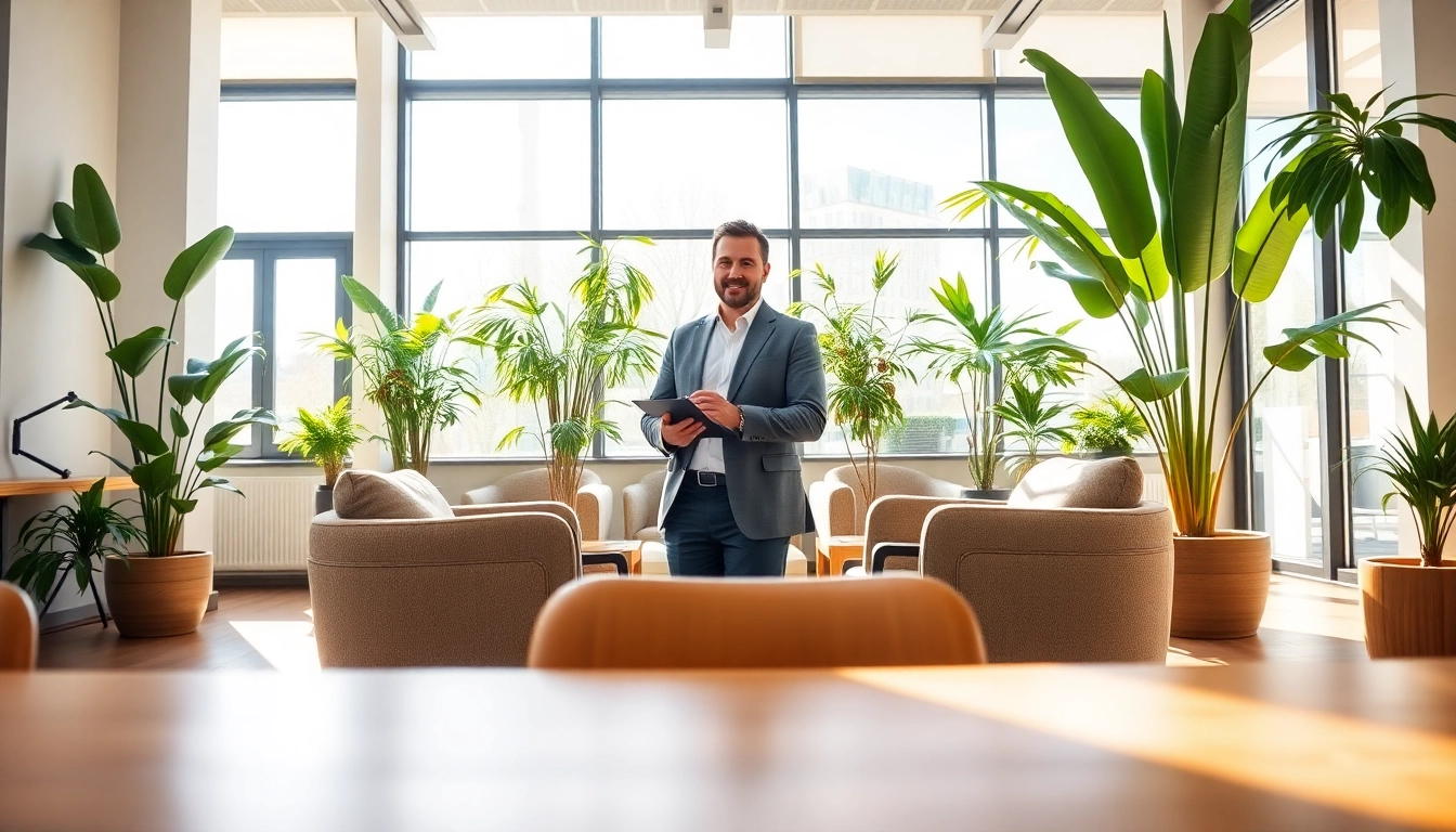Immobilienmakler Frankfurt Ginnheim berät Kunden in einem modernen Büro mit professioneller Atmosphäre.