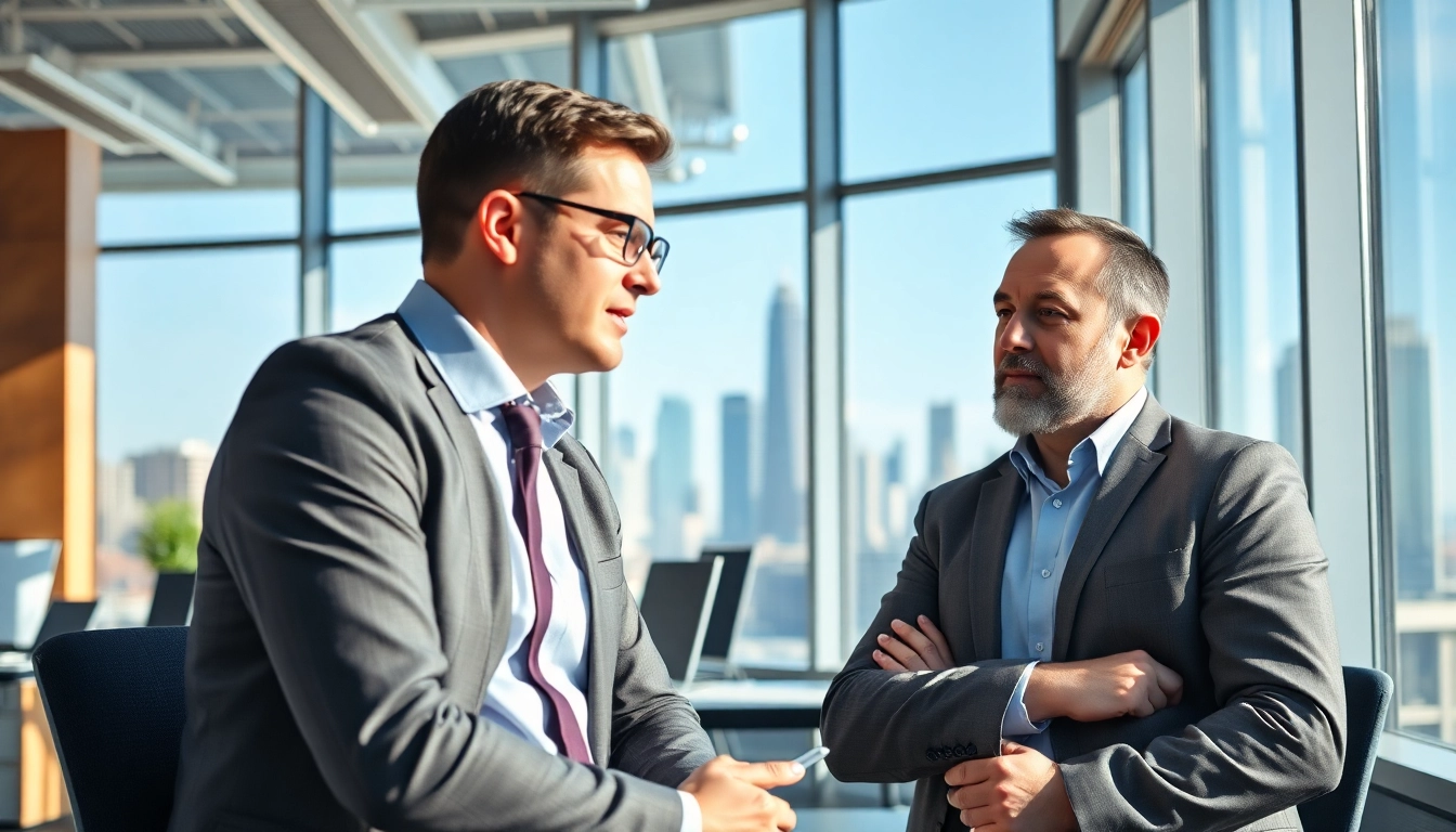 Headhunter Ingenieure führt ein Gespräch in einem modernen Büro.