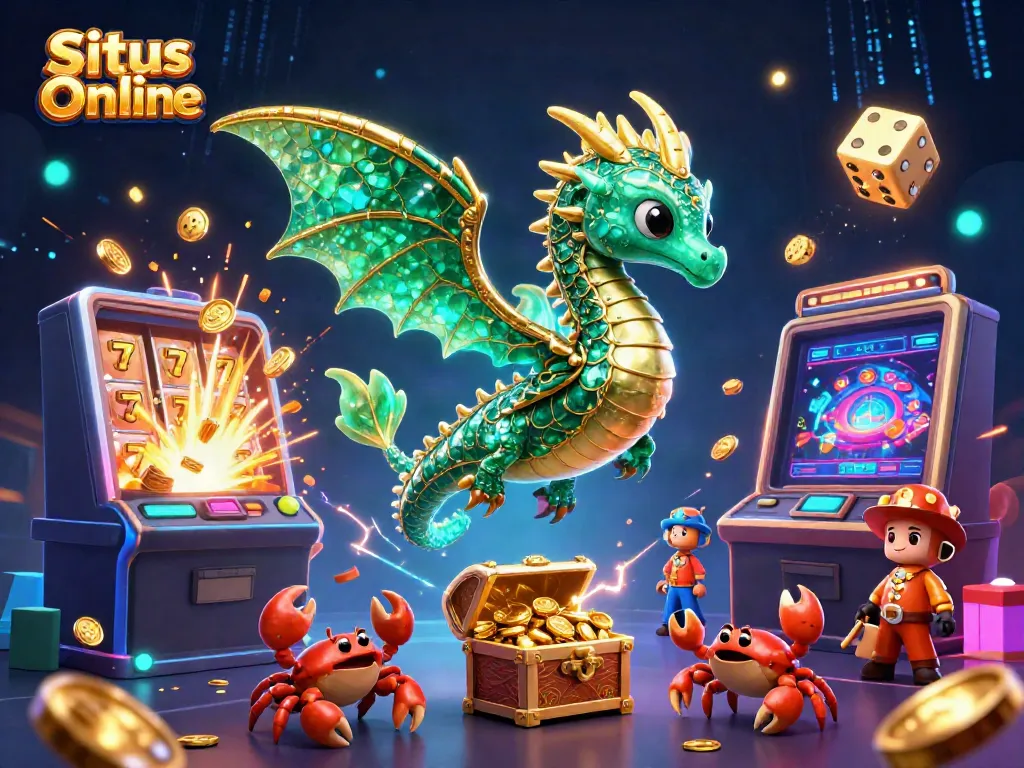 Situs Bola Online offers an immersive experience with gambling action, featuring vibrant casino elements.