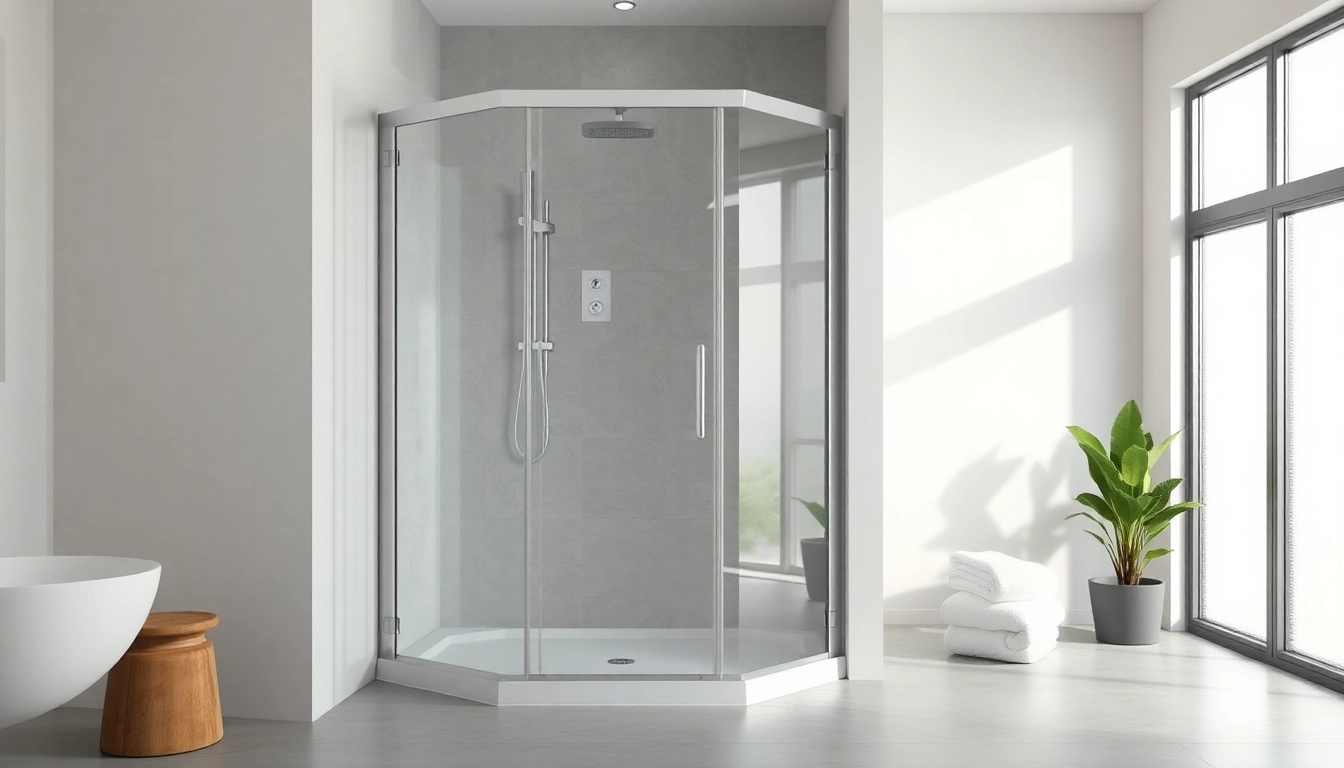 Duschkabine 90x90 komplett in modernem Bad-Design mit klaren Linien und elegantem Finish.