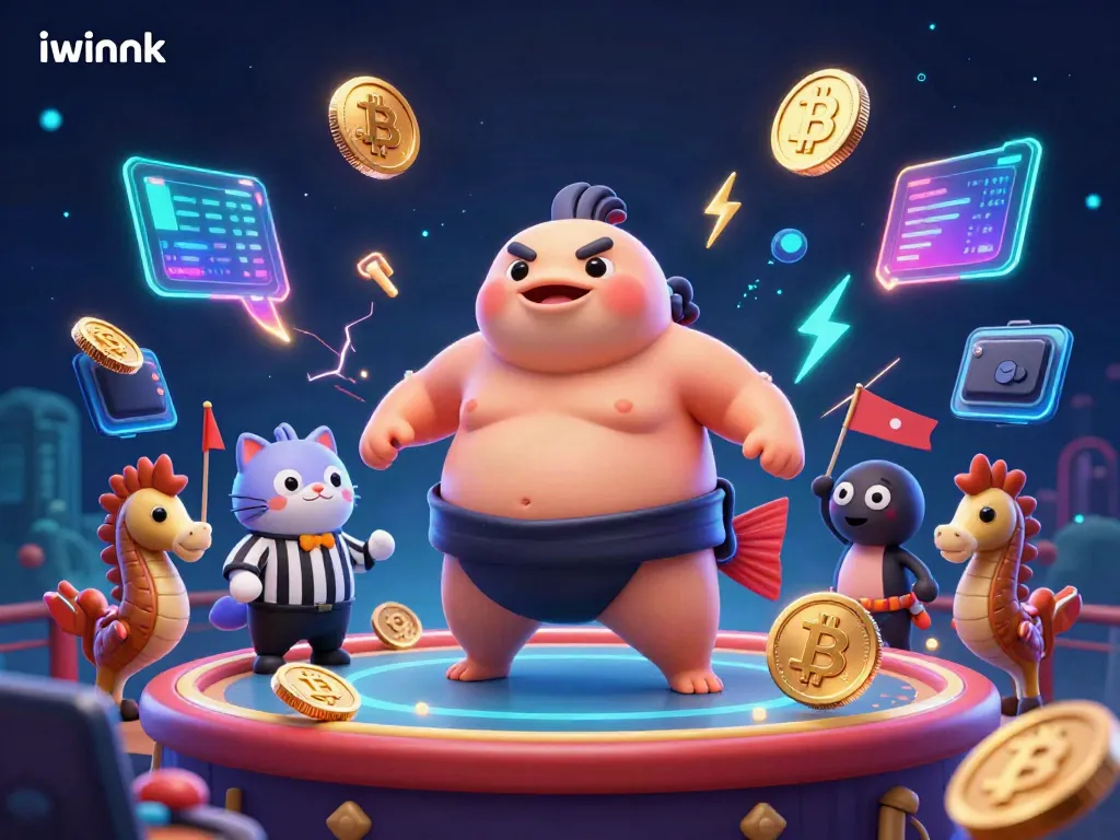 Experience the excitement of iwinnk in this vibrant underwater casino scene with colorful characters.
