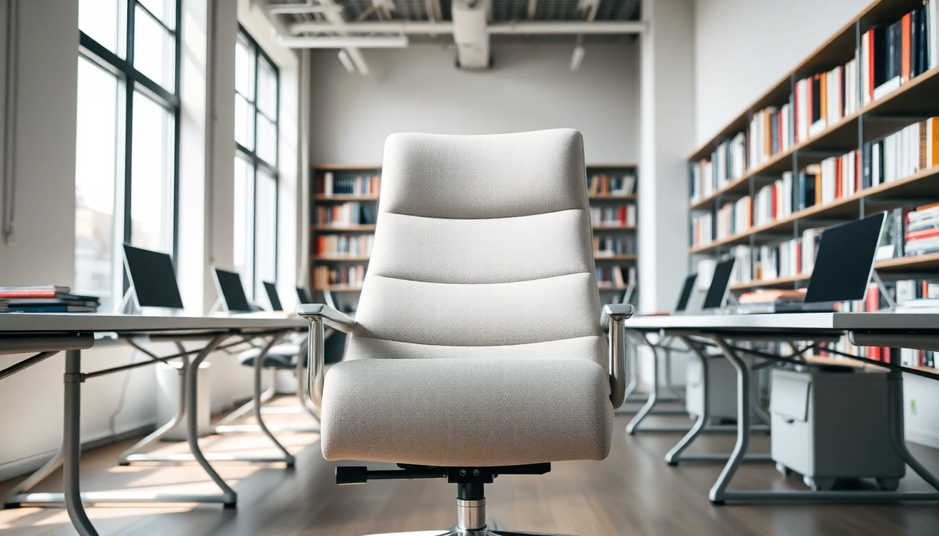 Ein refurbished Vitra-Stuhl, modern und stilvoll, in einer Büroumgebung, die Komfort und Eleganz ausstrahlt.