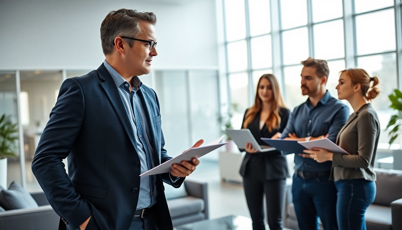 Headhunter Ingenieure verhandelt mit Ingenieuren in modernem Büro für erfolgreiche Arbeitsvermittlungen.