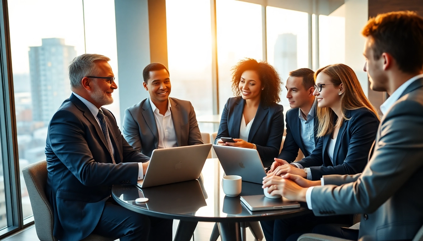 Professionals collaborating in a modern office for Headhunter Agentur.
