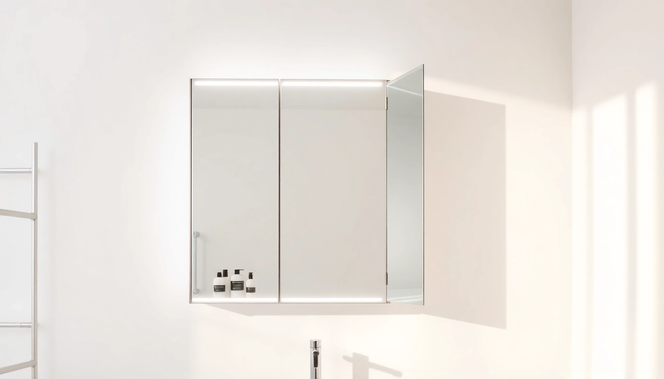 Beeindruckender sonni Spiegelschrank mit LED-Beleuchtung, ideal für moderne Badezimmer.