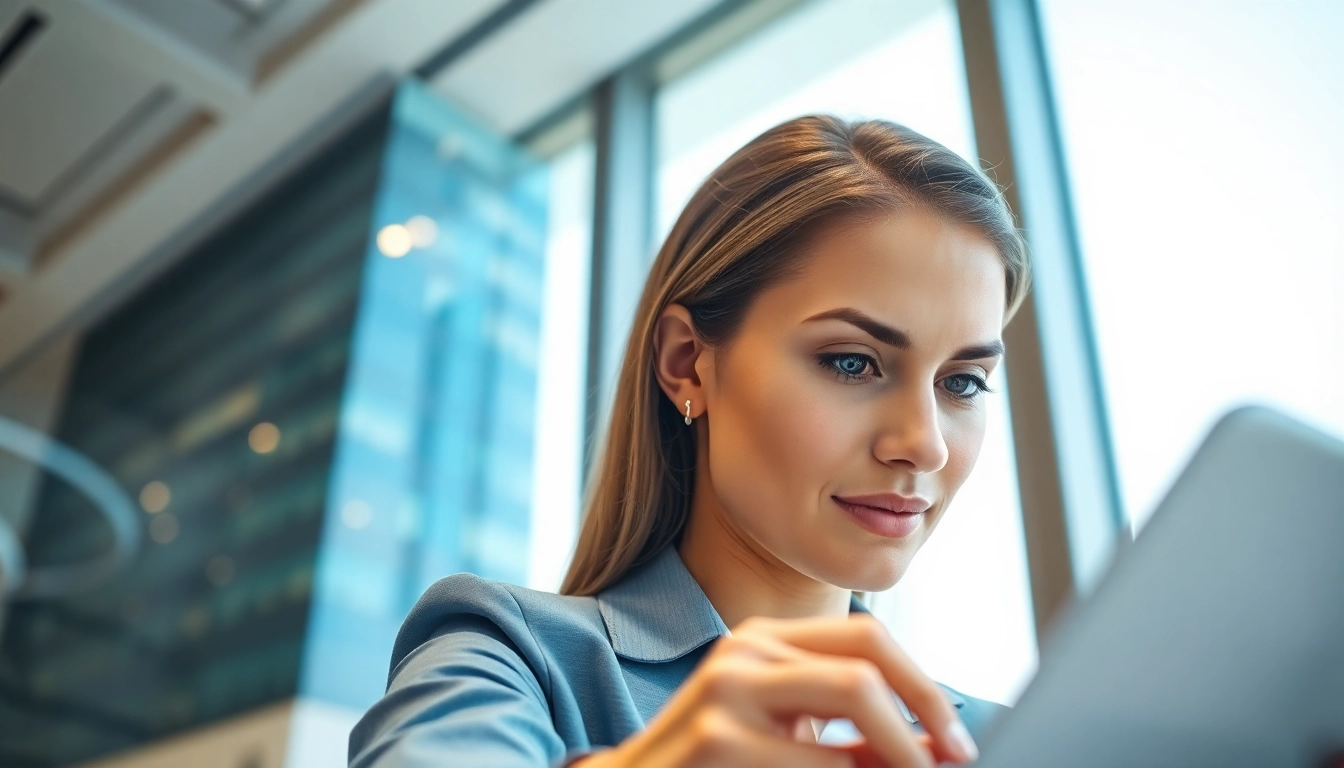 Headhunter Schweiz bei der Arbeit, moderne Büroumgebung, Bewerbungsunterlagen prüfen.