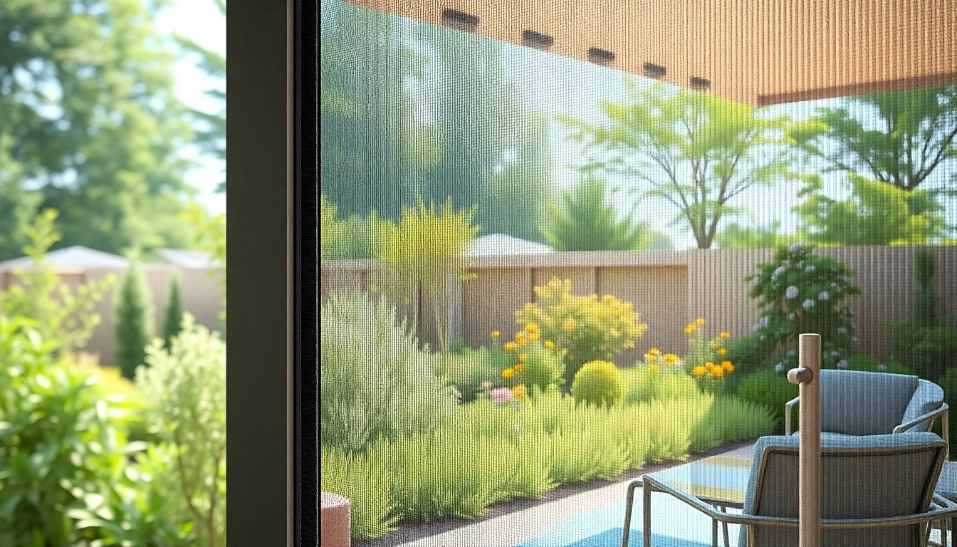 Insektenschutz Terrassentür mit hochwertigem Fliegengitter schützt vor Insekten und bietet Blick nach draußen.