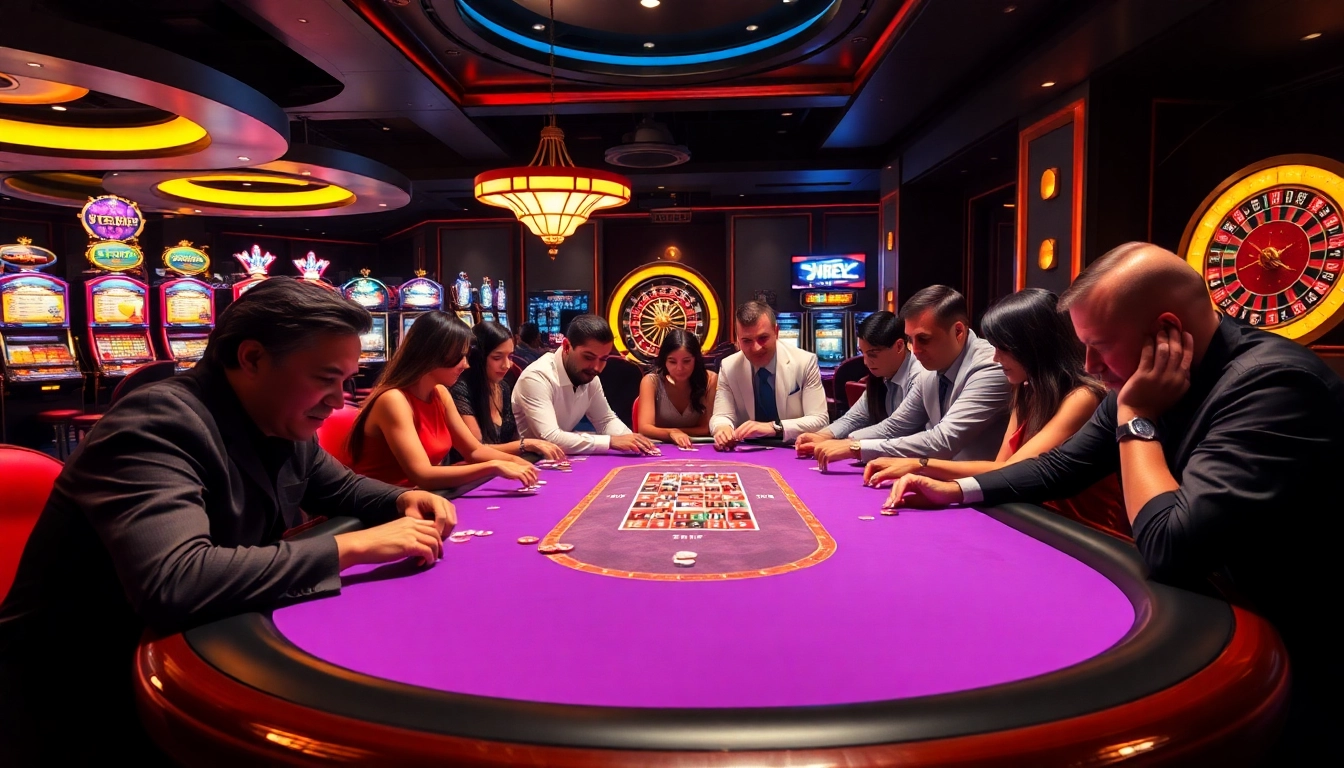 Engaging players at a poker table, representing the thrill of gambling at https://e2bet-games.org.