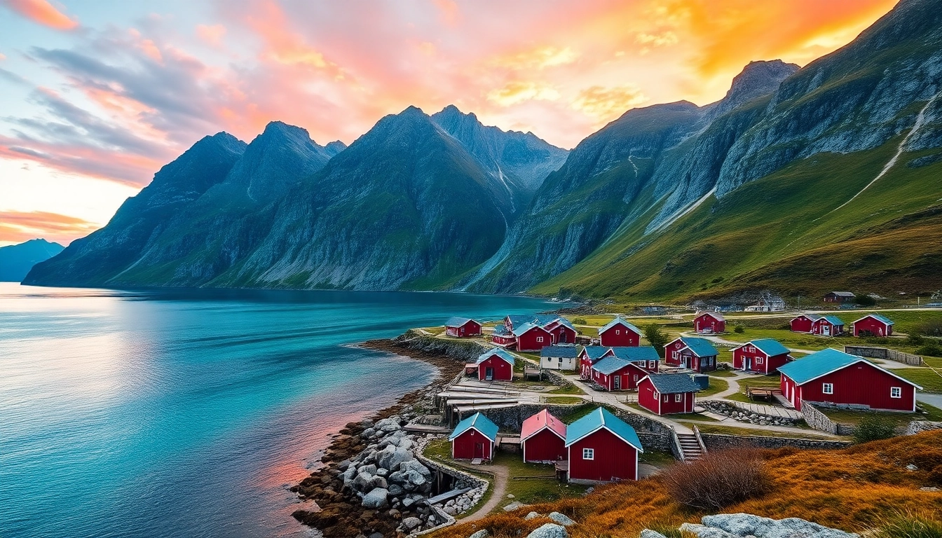 Atemberaubende Landschaft der Lofoten-Inseln, die Skandinavien-Reisetipps repräsentiert – in lebhaften Farben und ruhiger Atmosphäre.
