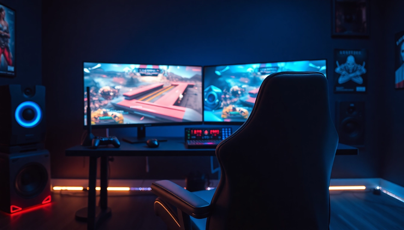Verfolgen Sie die neuesten Gaming News Österreich mit inspirierender Gaming-Setup-Darstellung.