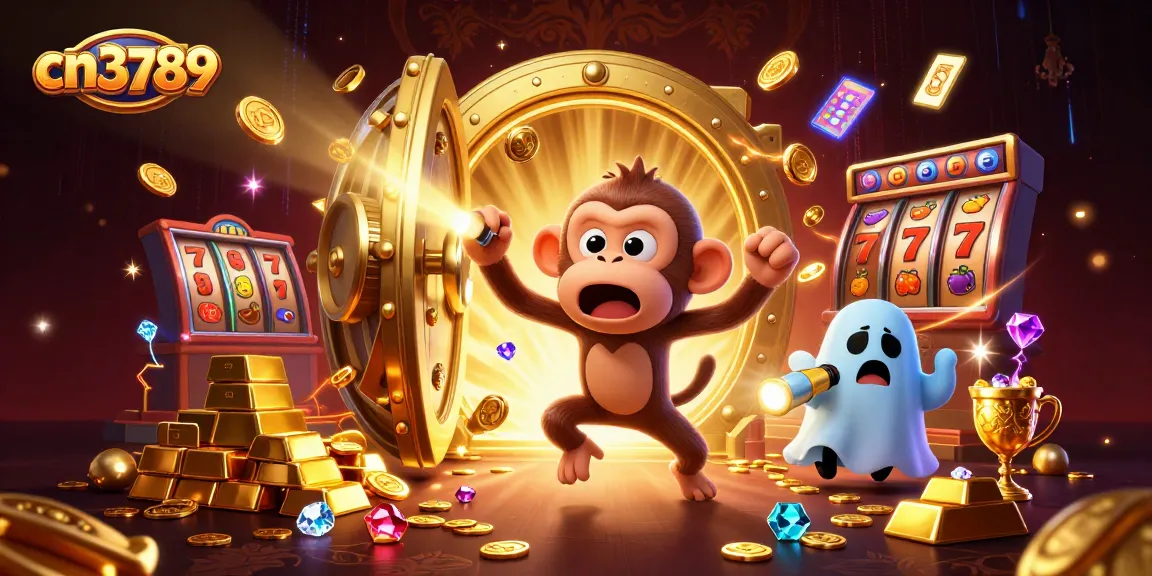 Experience thrilling fun at cn3789's haunted casino with vibrant game elements and cartoon characters.