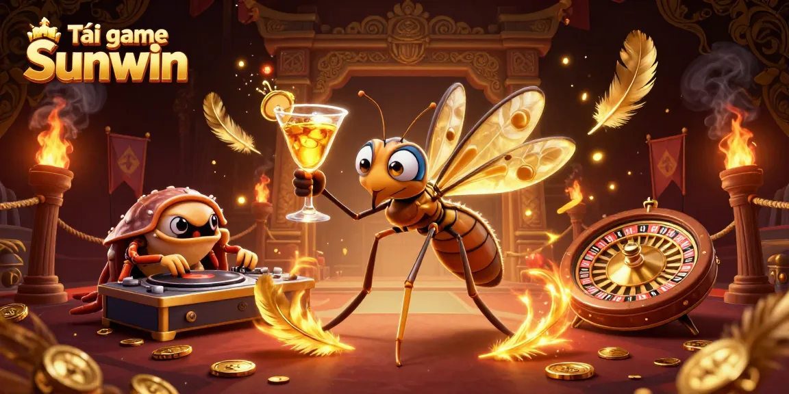 Experience the excitement of Tải game Sunwin with a vibrant 3D casino scene featuring unique characters and elements.