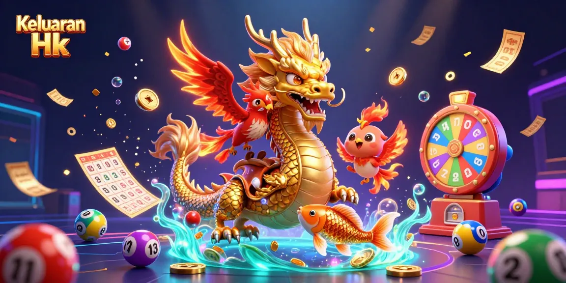 Engage in the thrilling Keluaran Hk experience with colorful lottery elements and dynamic characters.