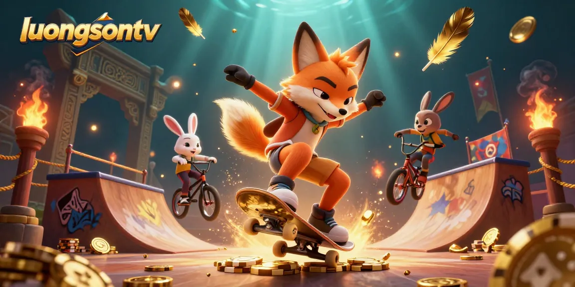 Experience thrill with Luongsontv as a skateboarder fox kicks off over golden poker chips.