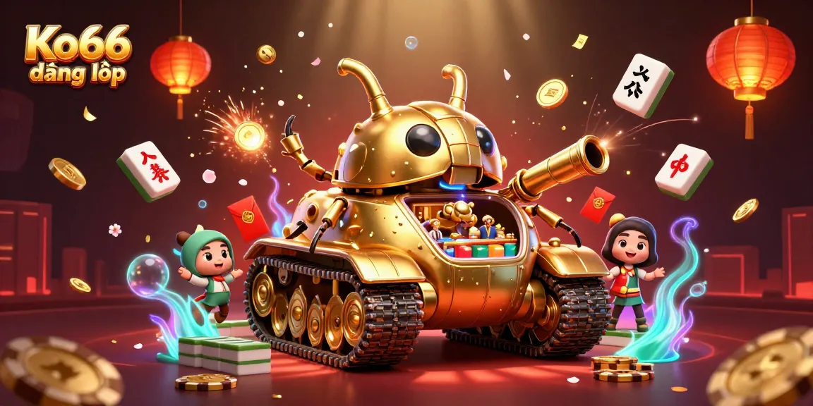 Experience the excitement of Ko66 đăng nhập with a vibrant casino in a 3D tank illustration.